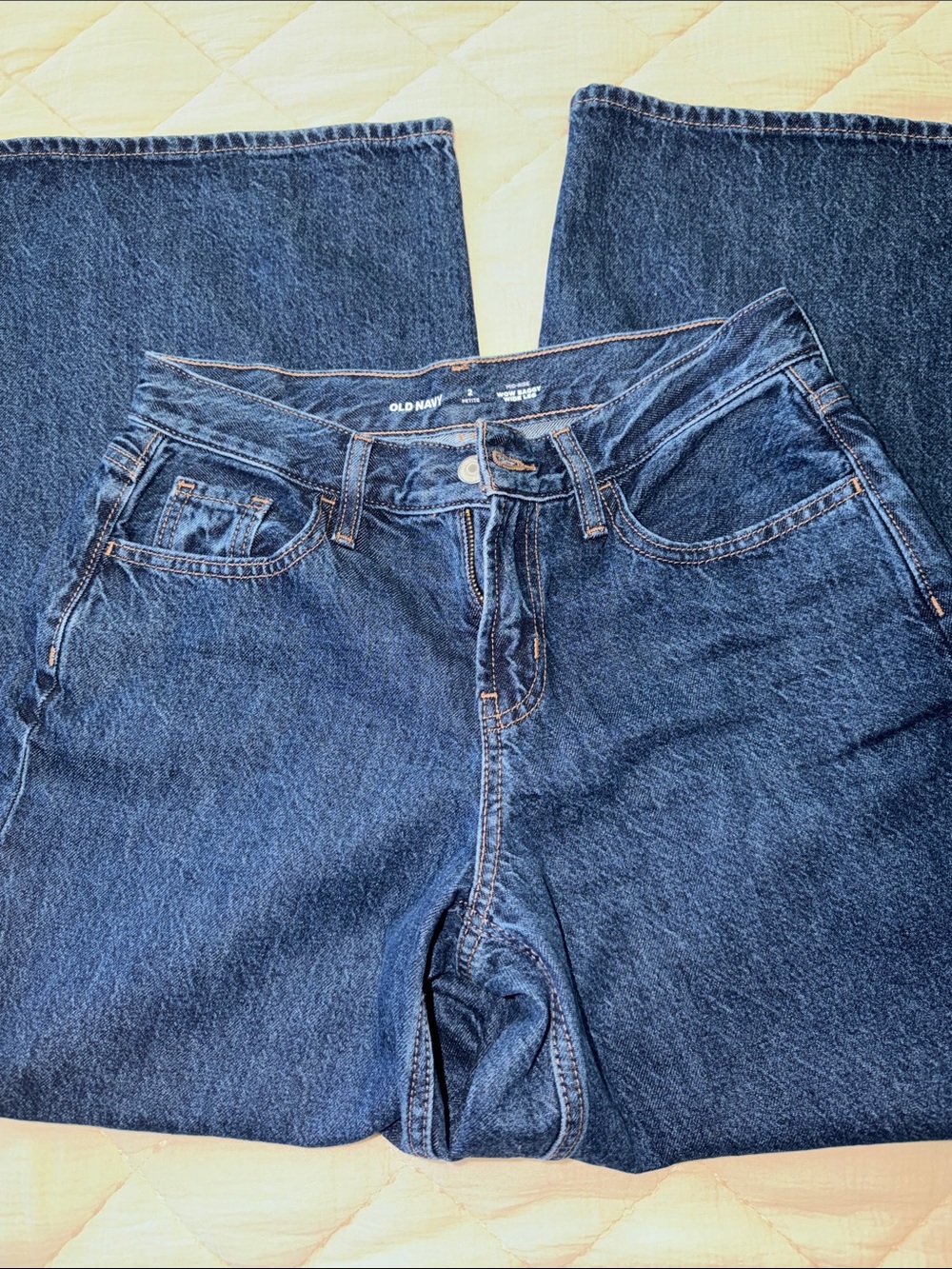 Old Navy Indigo mid rise Wow Baggy wide Leg Women's Jeans sz 2